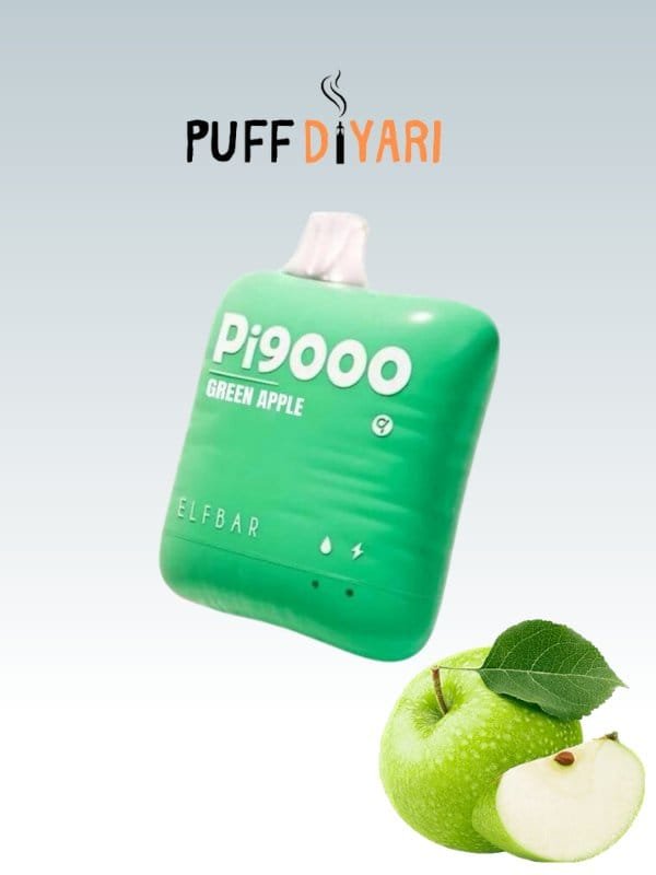 ELF BAR Pİ9000 PUFF DISPOSABLE VAPE KIT GREEN APPLE