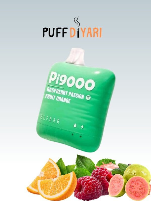 ELF BAR Pİ9000 PUFF DISPOSABLE VAPE KIT RASPBERRY PASSION FRUIT ORANGE